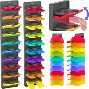 Hat Organizer for Baseball Caps 1/2 Packs with Built-in Spring Clips - Wall Mount Closet Hat Rack Holder, Adjustable Wall Mounted Hook for Door/Closet Display Hat Racks Hanger (Strong Adhesive & Screws)