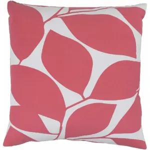 Hoehne Pink Leaf Pattern Throw Pillow - Clearance