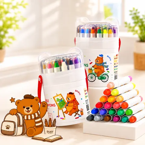 JUPITEARTH Twist Crayons for Toddlers Age 1+, 48 Bright Colors Washable Non-Toxic Silky Smooth Easy-Grip Multipurpose Art Supplies, Plastic Tube & QR Code Stickers Included, Assorted Colored Drawing & Painting Supplies for Creative Play Crafting with Kids