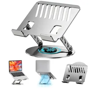 Laptop Stand for Desk - All-Metal Ergonomic Computer Stand & Laptop Riser, 360° Rotatable & Adjustable & Foldable, Laptop Holder for MacBook Pro/Air, Dell XPS, HP, Notebooks (10-17.3")