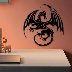 1pc Dragon Metal Wall Art, Unframed Wall Art, Dragon Statue Mural, Perfect for Living Room Wall, Office Wall, Gallery Wall, Chinese New Year Decor, Ideal Gift for Mythology Lovers, Powder-Coated Metal