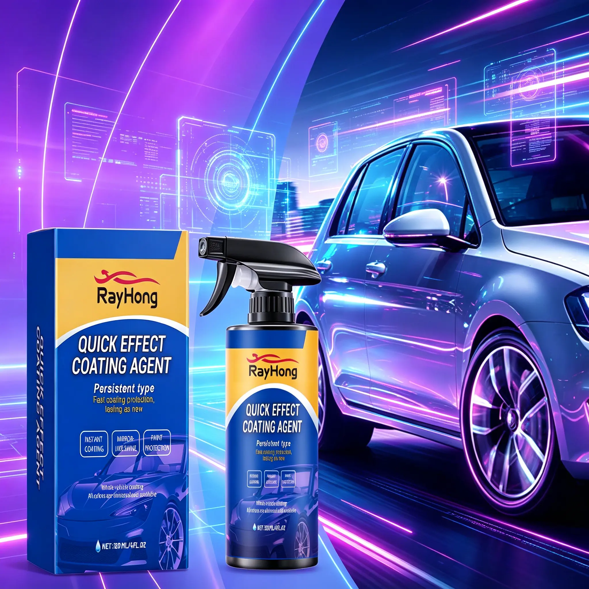 Rayhong Car Coating Spray: Car Care, Restoration, Paint Repair, Waxing, Coating, and Glazing