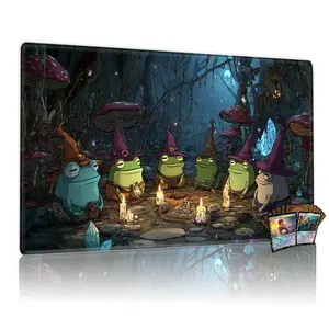 Magical Frog Wizard Gathering MTG Playmat - 12x24in Non-Slip TCG Game Mat, Perfect for Family Party Card Game, Ideal Gift for Magic The Gathering Enthusiasts, Gaming Mouse Pads