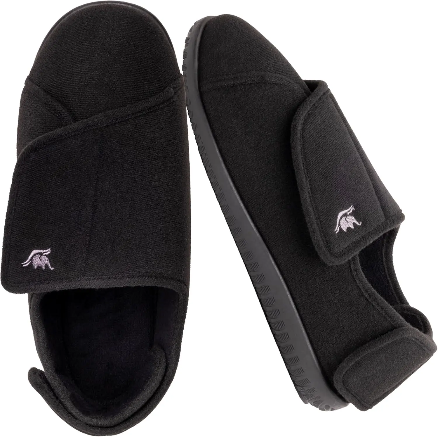 Men's Memory Foam Diabetic Slippers – Extra Wide Adjustable House Shoes with Non-Slip Sole