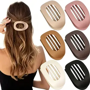 8pcs Flat Claw Hair Clips Set – No Damage Oval Barrettes with Strong Hold & Seamless Design, Flexible Sturdy Hair Accessories for Women Daily Commute Office Party
