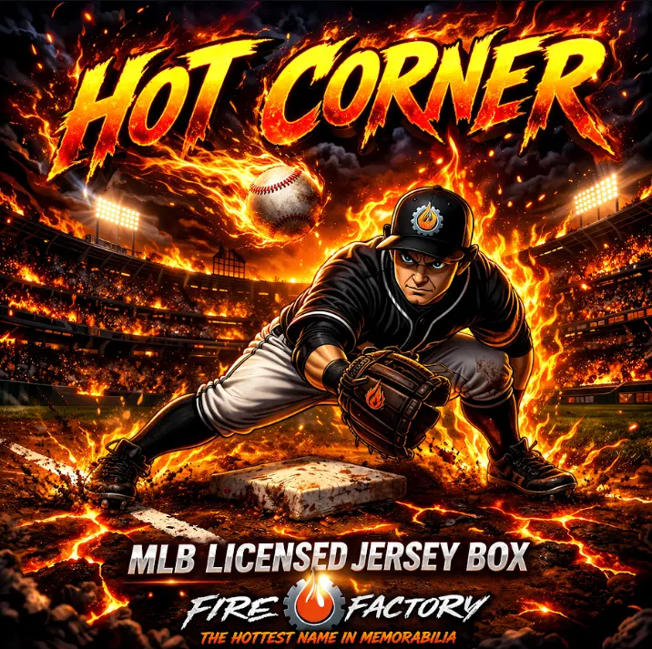 Hot Corner - Fire Factory Autographed Licensed MLB Jersey. Case of 9 Mystery Boxes
