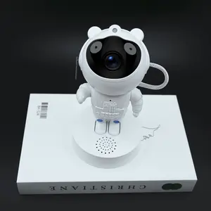 Cross-Border New Bear Astronaut Projector Lamp Starry Sky Bluetooth Speaker Starlight Lamp Atmosphere Night Light beats vinyl small wireless conduction speaker in pool floating