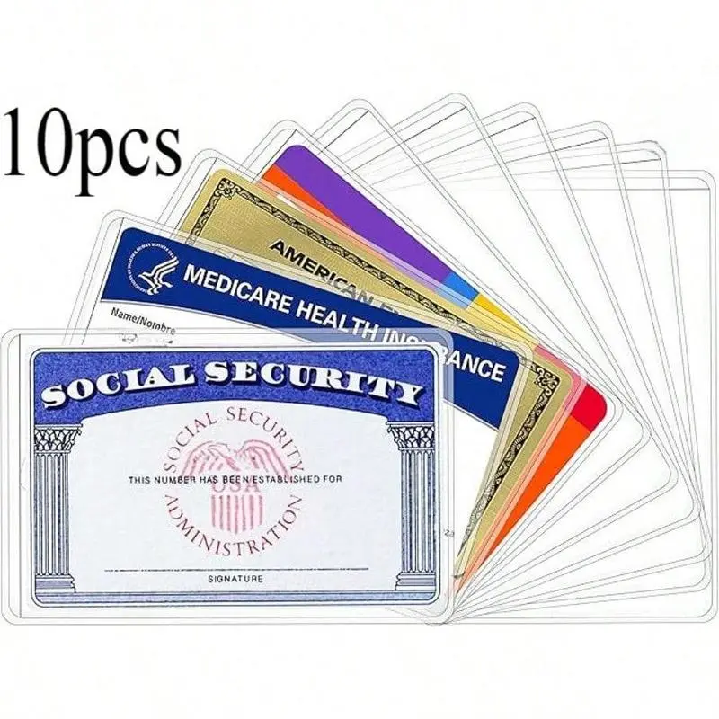 medicare card protector sleeve New Holder Clear 6 Mil 10 : Office Products 10 Packs Social Security Card