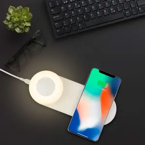 Ambient Night Light Lantern table lamp with Wireless Charging Dot Samrtphone Charger