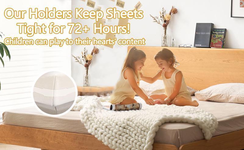 Lock Sheet Holders Set of 4, HeavyDuty Bed Sheet Holders with Straps, Keep Sheets Firm &Tight,Corner Fitted for All Mattress Sizes Bedsheet Clip Durable BeddingAccessories/ Lock Sheet Holders Keep Sheets Tight Heavy Duty Bed Sheet Holder Bed Garter