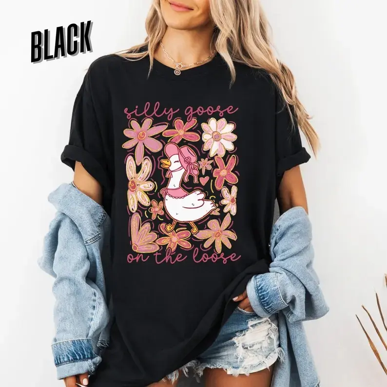 Goofy Goose Graphic Tee Shirt, Funny Meme Shirt, Goofy Goose Graphic Tee Shirt, Funny Graphic Tee, 90s Aesthetic Shirt, Goose Shirt