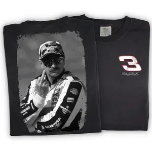 Comfort Colors Dale Earnhardt FU Middle Finger 2 sides Vintage T-Shirt, Dale Earnhardt Shirt, Fashion Cotton, Crewneck For Men, For Women, Menswear Cotton Fabric