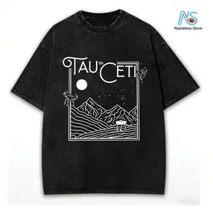 100% Cotton Vintage Washed Tau Ceti T-Shirt Project Hail Mary Alien Art Graphic Tee Gift for Sci-Fi Fans