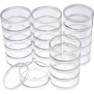 60ML Stackable Round Plastic Containers 4 Column(5 Layer/Column) Bead Storage Jars for Beads, Buttons, Crafts and Small Findings