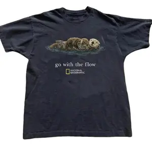 Comfort Colors Go With The Flow Otter National Geographic T-Shirt - Vintage Nature Explorer Graphic Tee, Cute Sea Otter Adventure Shirt, Wildlife Lover Gift
