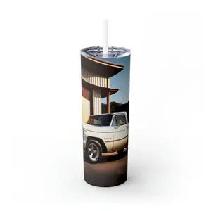 Chevy Truck Skinny Tumbler with Straw, 20oz Bottle Drinkware