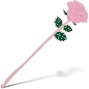 Bewudy Red Rose Bookmark Gift, Metal Book Page Holder for Reading Lovers, Teacher Appreciation Gifts Valentine Mother's Day Christmas Birthday Gift for Women Book Lovers (Pink Rose)