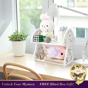FNYDOX Small Cute Mushroom Shelf for Desktop Storage, Mini Mushroom Desktop Book Shelves, White Versatility Organizers for Women, Kids