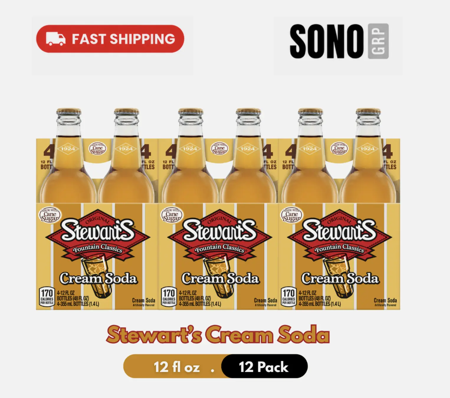 Stewart's Cream Soda 12oz/12 Pack