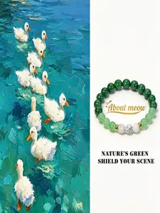 Natural Gemstone Crystal Raw Stone Bead Bracelet, Women's Crystal Bracelet Set, Gift for Girlfriend, About Meow Charging