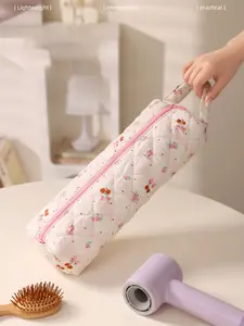 New Hair Dryer Roll Bag, Portable Curling Iron Storage Pouch, Cute Floral Straightening Brush Case, Travel Essential for Women, Hair Straightener Brush