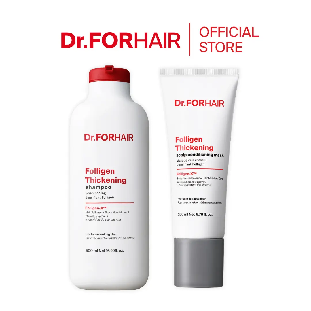 [Dr.FORHAIR] Scalp & Strand Rescue 2-Step Haircare Duo for Adults - 16.9 oz Cleansing Shampoo + 6.76 oz Thickening Conditioner Mask with Saw Palmetto, Biotin Blend, Root-to-Tip Scalp Care, Deep Hydration, Thicker Hair Tips, Two Steps