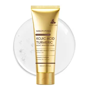Kojic Acid & Turmeric Overnight Facial Wrap Mask | Peel-Off Mask with Niacinamide & Vitamin C | Deep Cleansing Night Care Body Treatment