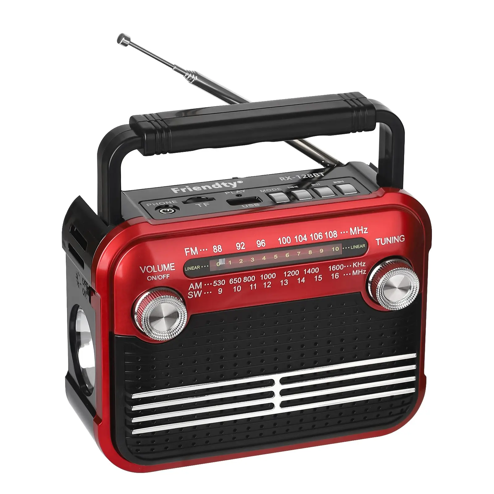 Portable Full Band Multifunctional Handheld Radio, Supports Fm/am/sw1-6, USB/TF Card, Dual Power Battery/USB Supply, High Sound Speaker, Headphone Interface, Portable Shortwave Radio, Rechargeable Radio, Battery Powered Radio