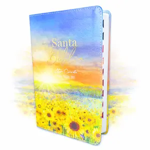 Biblia Letra Grande 12 puntos para Mujer RV1960 imit piel girasoles al amanecer con índice