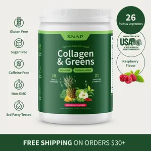 Snap Supplements - Collagen & Greens Powder - 30 Servings - Natural Supplement - Raspberry Flavor Healthcare Dietary