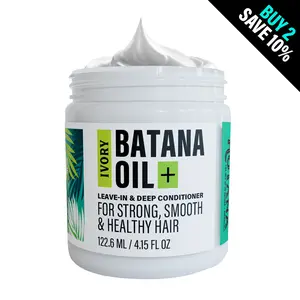 Ivory Batana Oil + Leave-In Conditioner and Deep Conditioning Cream Haircare Mask - Hair Nutrition Moisture Repair