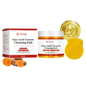 2PCS Hoygi Turmeric Acid Cleanser Pad Gentle Exfoliating Cleanser Without Tight Facial Skin Delicate Brightening