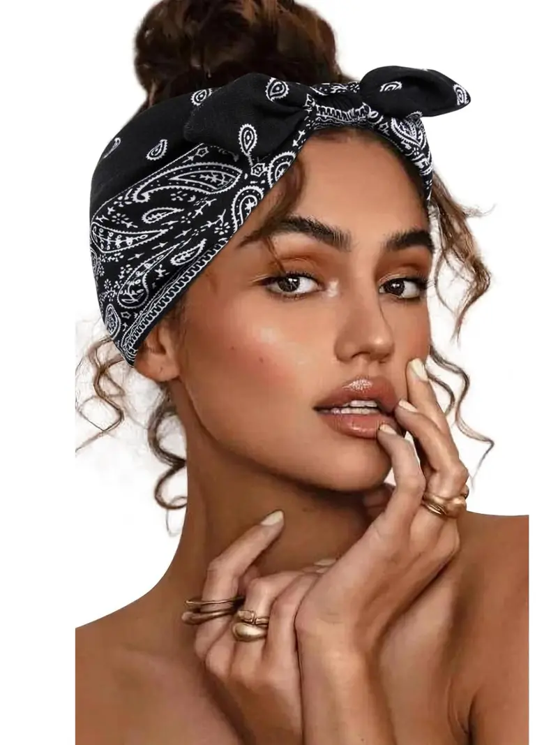 Women Elastic Headband Wide Y2K Casual Sporty Hair Accessory Black Amazon.com : Uchyius Grommet Headband, Y2k Wide Eyelet  main image 3