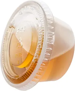 2 oz 100 Sets Disposable Plastic Cups with Lids, Jello Shot Cups Souffle Cups…