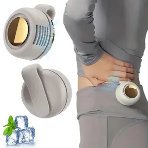 KOMOX Portable Silent Mini Bladeless Electric Fan,Adjustable 3-speed Suspended Waist Fans, Small Phone Cooling Fan, Personal Fan, Rotating Body Fan Suitable for Outdoor Travel