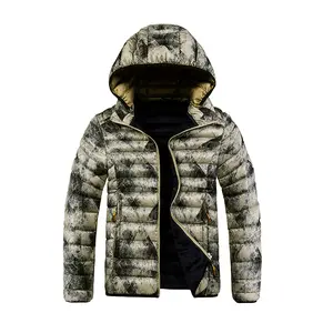 Men's Cotton-Padded Winter Camouflage Jacket Warm Lightweight Detachable Hood Regular Fit Casual Long Sleeve Tactical Coat Menswear