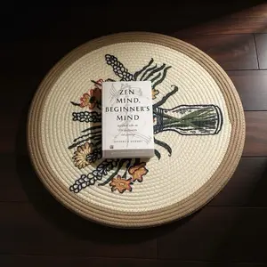 Floral Meditation Cushion – Round Floor Pillow for Relaxation