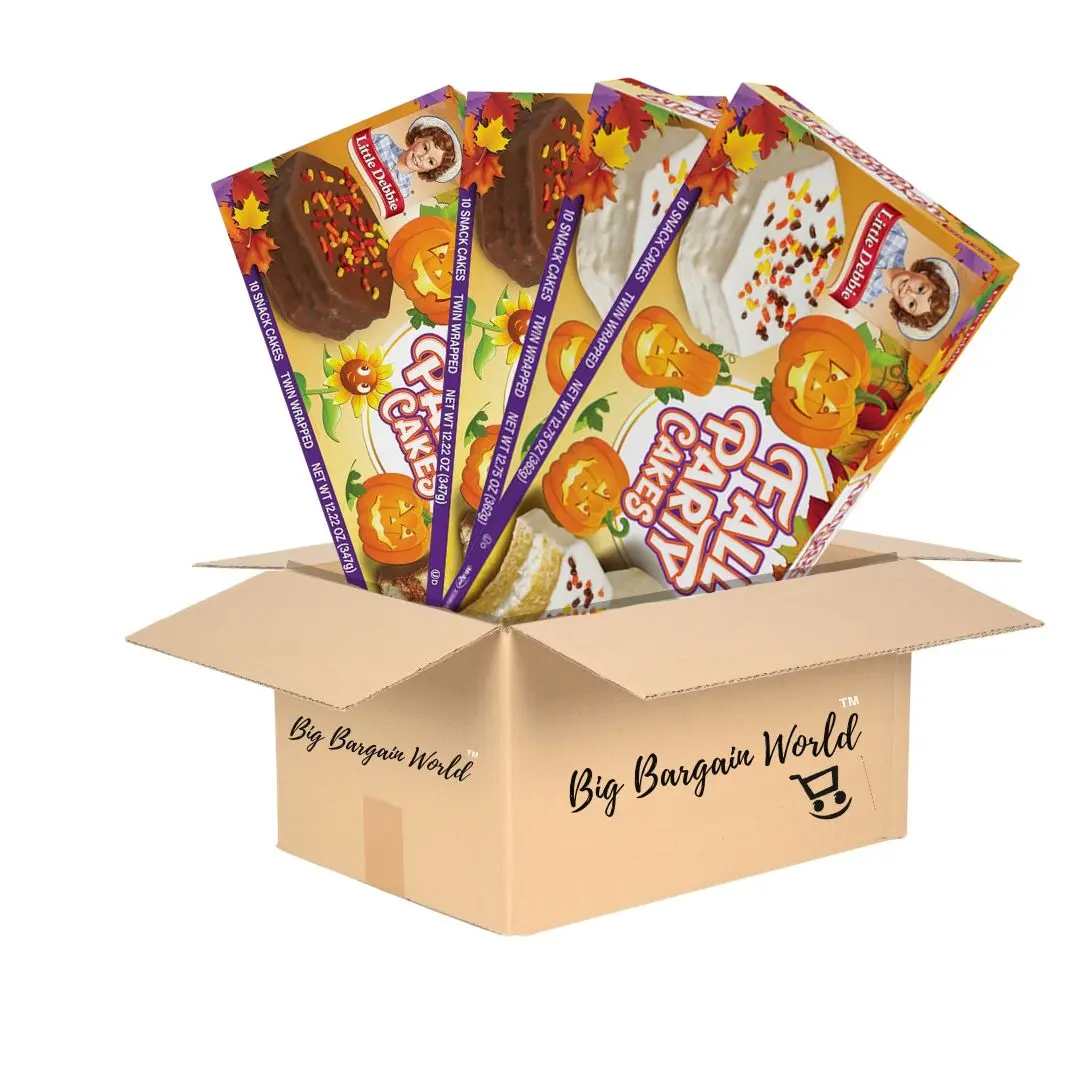Little Debbie Fall Bundle Cakes Twin-Wrapped Snack Cakes with Moist Yellow Cake Chocolatey Creme Filling & Festive Sprinkles for Fall Parties Dessert Nata Birthday