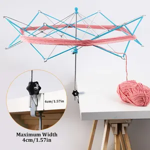 This umbrella-style winder features an adjustable spool and serves as both a manual yarn-winding tool and a hand-crank winder, making it the perfect gift for knitting enthusiasts.