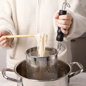 Stainless Steel Noodle Strainer Kitchen Hot Pot Strainer Basket Kitchen Strainer Utensils for Blanching Vegetables, Cooking Noodles, Filtering Food, and Scooping Out Food