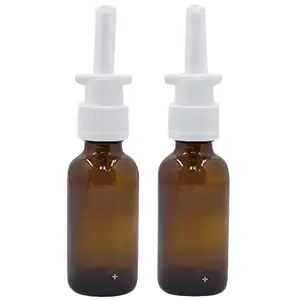 Snoot! 2-Pack 30ml Amber Glass Nasal Sprayer Bottles, Bottle