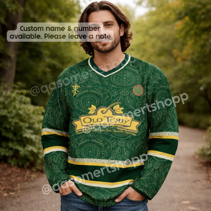 [Customized upon request] Olld Tooby Lace Hockey Jersey Inspired by The LOTR by J.R.R. T0lki3n, Shire Fantasy Fan Gift