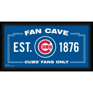 Chicago Cubs Framed 10" x 20" Fan Cave Collage
