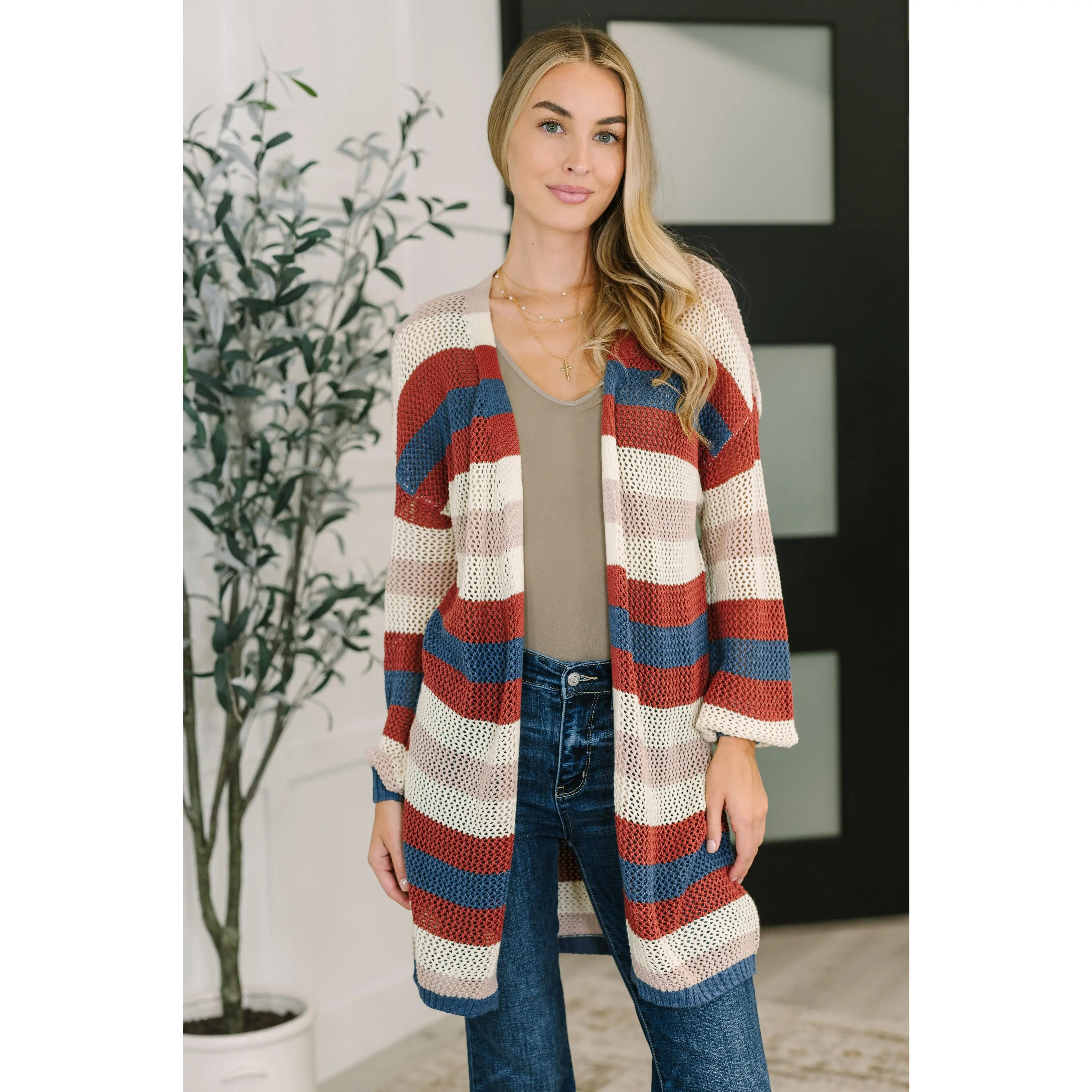 Definitely Dapper Striped Knit Cardigan
