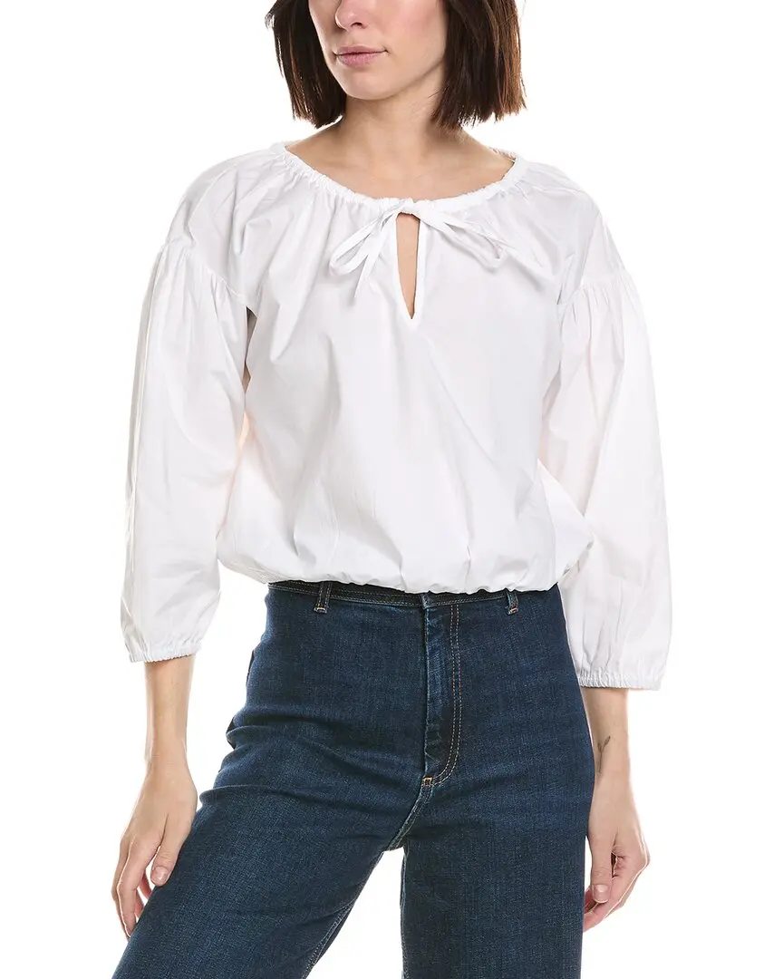 CeCe Dropped Shoulder Bubble Blouse