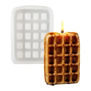 Simulation Waffle Silicone Mold DIY Handmade Creative Multi-purpose Dessert Decoration Decoration Scented Candle Kneading Mold for Handmade Lovers