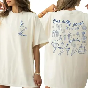 One Silly Goose Birthday Shirt Custom 1st Birthday Family Matching Shirts Funny Goose Party Outfit, Unisex Classic Shorrt SLeeve T-Shirt, Sizes S-5XL