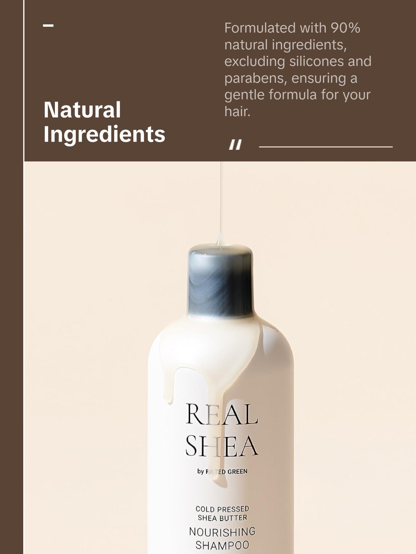 Rated Green Real Shea Butter Nourishing Shampoo for Dry, Curly and Damaged Hair Cleansing Conditioner