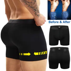 CATTIBOR Men Padded Boxer Shorts Butt Padded Underwear,Men Breathable & Soft Unidied Pad Underwear,Men Hips Enhancer Shaper Booty Lifter Panties,Men Non-detachable Pad,Men Underwear For All Seasons,