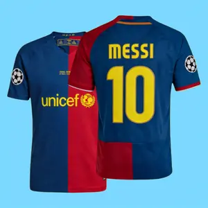 08 09 Home 10# Messi Retro Short Sleeve Soccer Jersey Fans Version
